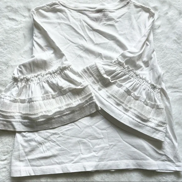 SEE BY CHLOE CREWNECK BELL SLEEVE COTTON TOP Size Small Chic Stylish MINIMALIST - Picture 4 of 11